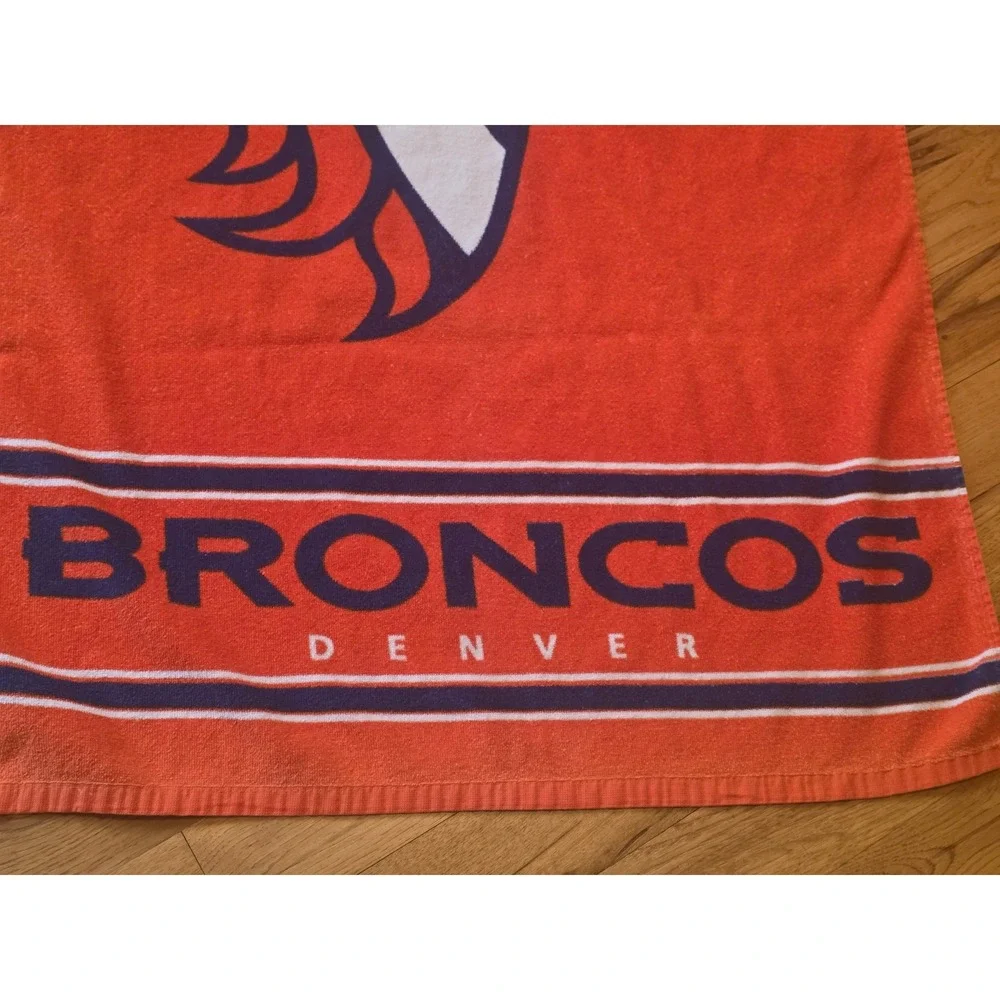 NFL Denver Broncos Beach Towel Orange Navy Blue Logo 28x52 Football Fan Gear